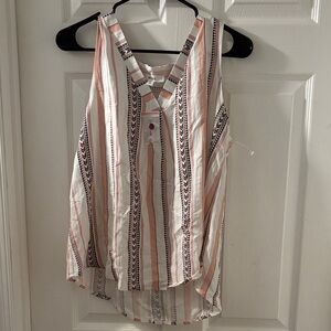 Mine Multicolor Striped V-Neck Tank Top